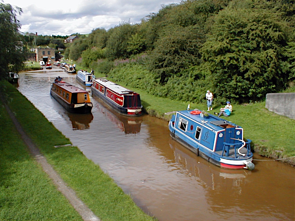 Boats queuing at Harecastle Tunnel South Portal
