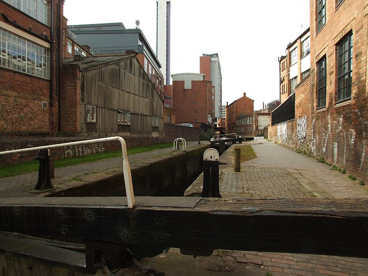 The beginnings of more modern buildings on the Birmingham and Fazeley Canal
