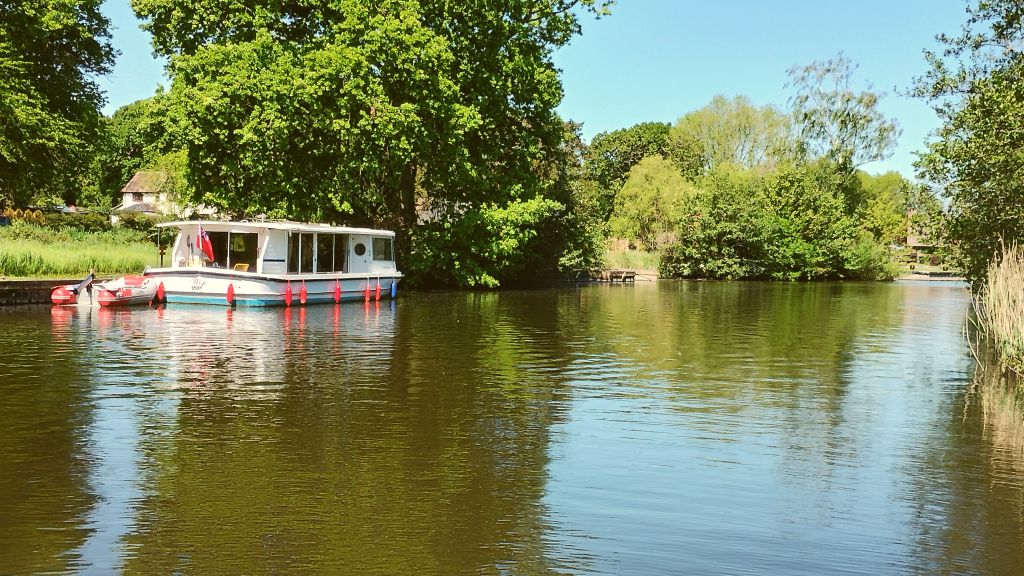 A cruiser moored at Irstead