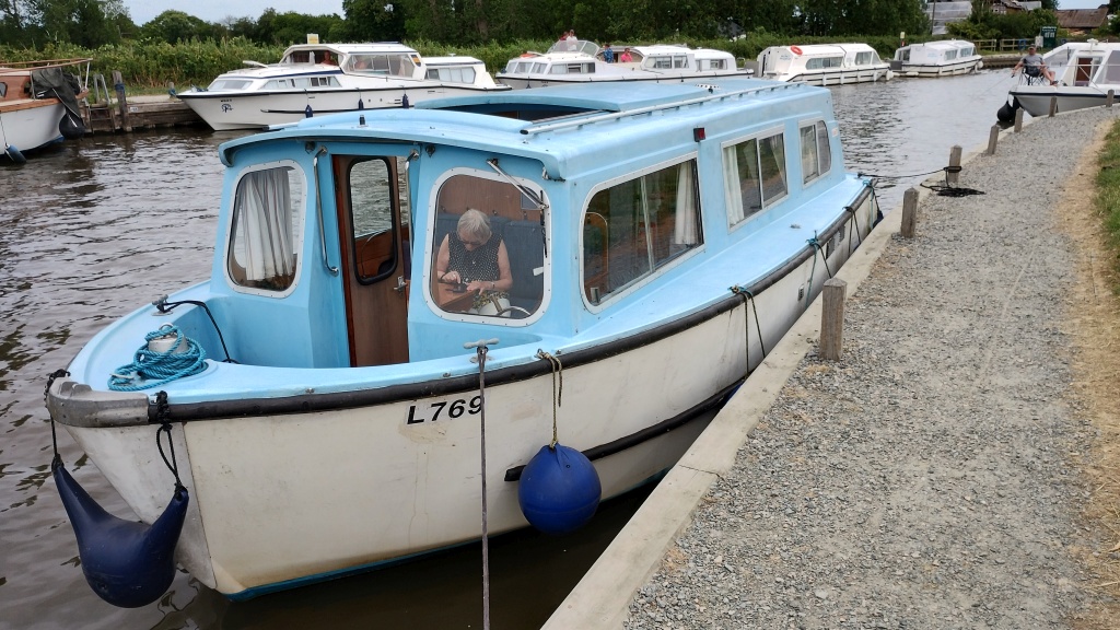 Singing the Blues moored